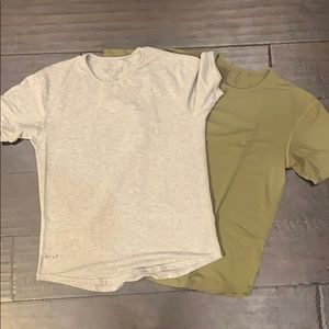 2 Large Male Shirts: 1 Gray; 1 Green